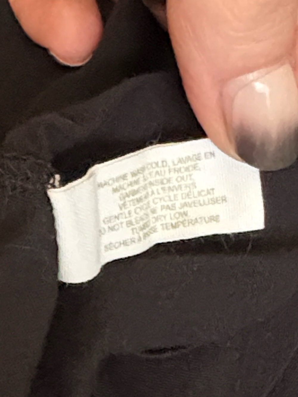 Skin Organic Pima Cotton Classic Black Long-Sleeve Mini Dress w Tie Detail - Picture 5 of 5